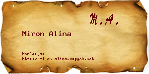 Miron Alina névjegykártya
